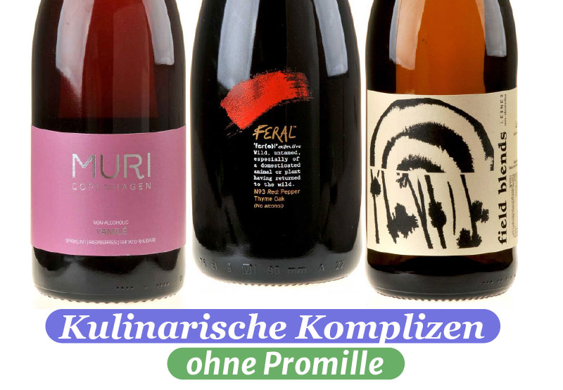Ein Bild von drei Weinflaschen unseres Probierpakets Kulinarische Komplizen