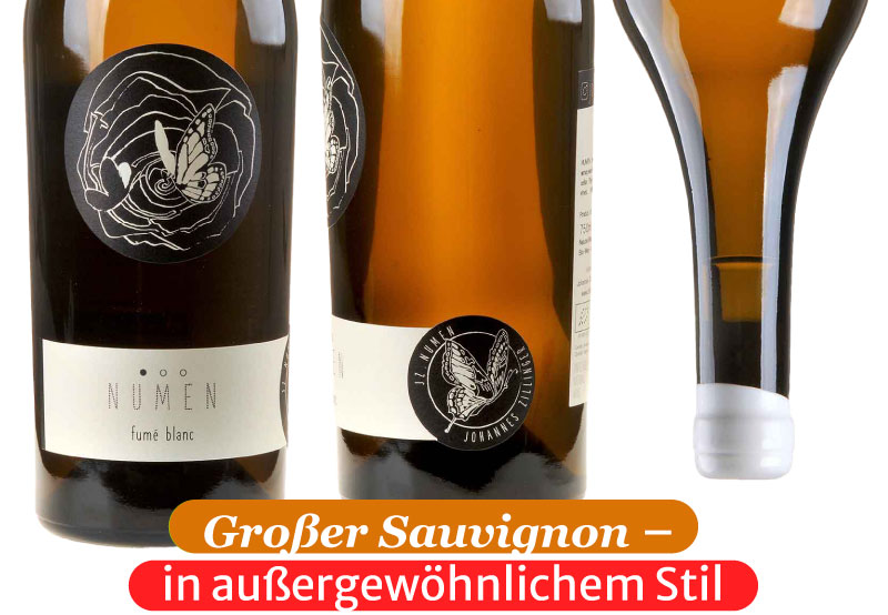 Ein Bild der Vorder- und Rücketikett des Numen von Johannes Zillinger