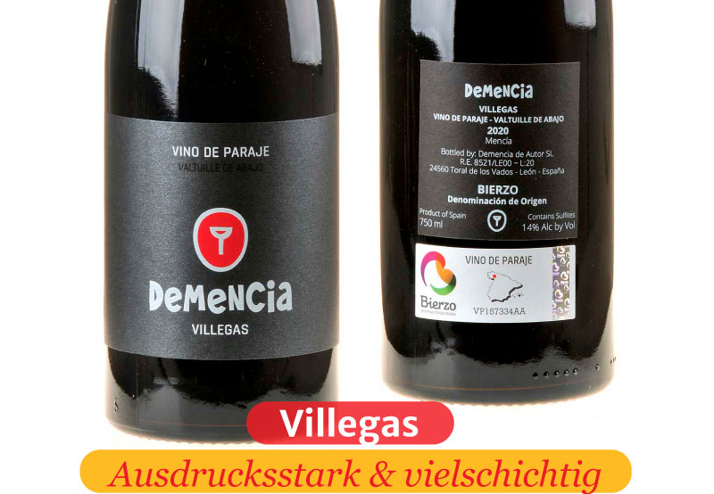 Ein Bild einer Flasche Villegas