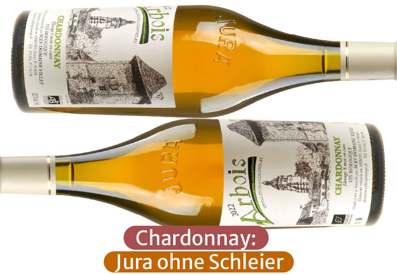 Ein Bild von zwei Flaschen unseres Chardonnay Ouillé