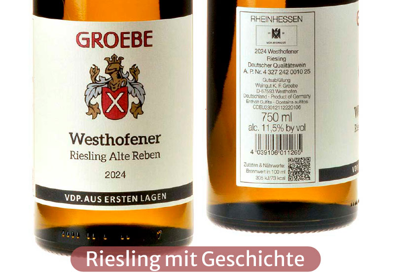 Ein Bild von 2 Flaschen Groebe Westhofener Riesling Alte Reben 2024