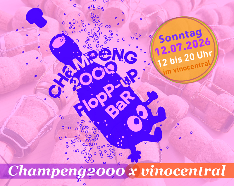 Ein Werbebanner für die Veranstaltung Champeng2000 x vinocentral